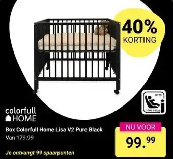 Van Asten BabySuperstore Box Colorfull Home Lisa V2 Pure Black aanbieding