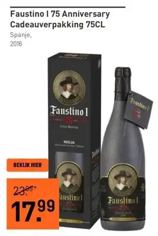 Gall & Gall Faustino I 75 Anniversary Cadeauverpakking 75CL aanbieding