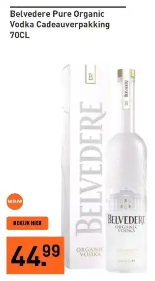 Gall & Gall Belvedere Pure Organic Vodka Cadeauverpakking 70CL aanbieding