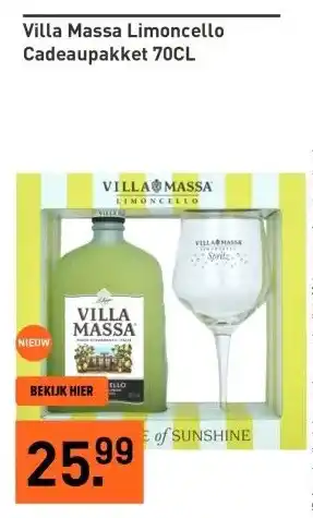 Gall & Gall Villa Massa Limoncello Cadeaupakket 70CL aanbieding