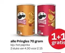 Spar alle Pringles 70 gram aanbieding
