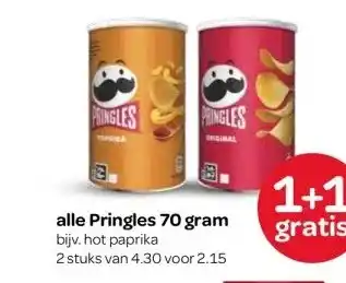 Spar alle Pringles 70 gram aanbieding