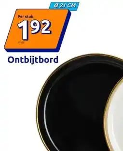 Action Servies met gouden rand Ontbijtbord aanbieding