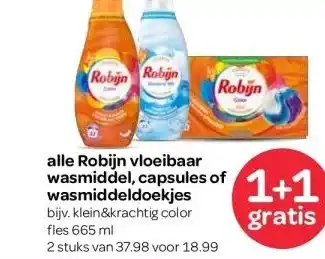 Spar alle Robijn vloeibaarwasmiddel, capsules ofwasmiddeldoekjes aanbieding
