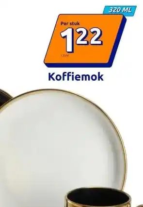 Action Servies met gouden rand Koffiemok aanbieding