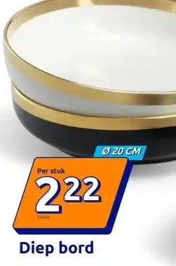 Action Servies met gouden rand Diep bord aanbieding