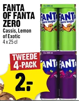 Dirck 3 Fanta of fanta zero cassis, lemon of exotic aanbieding