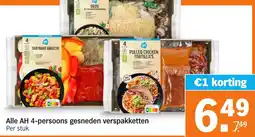 Albert Heijn Alle AH 4-persoons gesneden verspakketten aanbieding