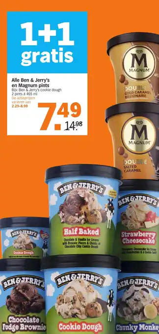 Albert Heijn Alle Ben & Jerry's en Magnum pints aanbieding