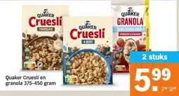 Albert Heijn Quaker Cruesli en granola aanbieding