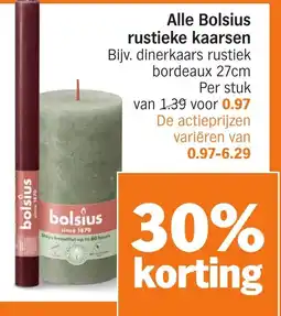 Albert Heijn Alle Bolsius rustieke kaarsen aanbieding