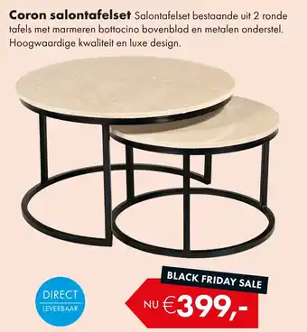 Woonsquare Coron salontafelset aanbieding