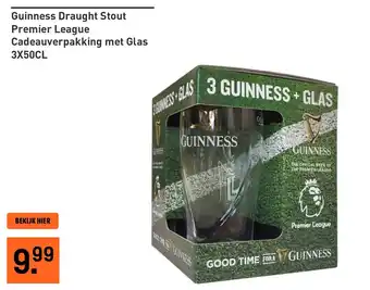 Gall & Gall Guinness Draught Stout Premier League Cadeauverpakking met Glas aanbieding