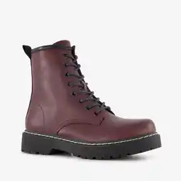 Scapino Blue Box dames veterboots bordeaux rood aanbieding