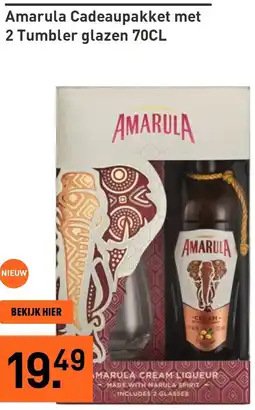 Gall & Gall Amarula Cadeaupakket met 2 Tumbler glazen aanbieding