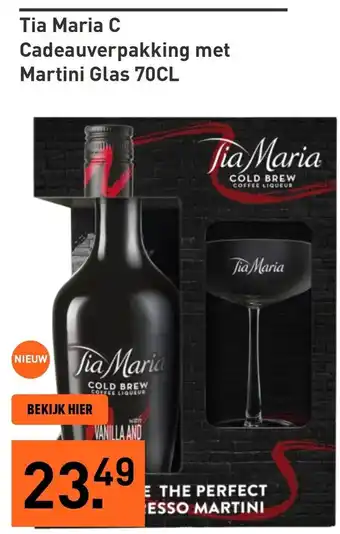 Gall & Gall Tia Maria C Cadeauverpakking met Martini Glas aanbieding