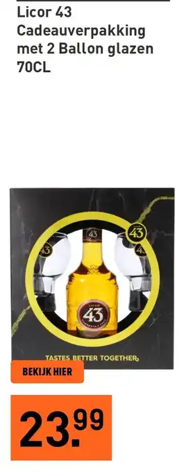 Gall & Gall Licor 43 Cadeauverpakking met 2 Ballon glazen aanbieding