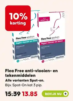 Pets Place Flea Free anti-vlooien en tekenmiddelen aanbieding