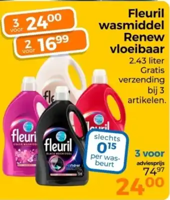 Trekpleister Fleuril wasmiddel Renew vloeibaar aanbieding
