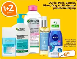 Trekpleister L'Oréal Paris, Garnier, Nivea, Olay en Biodermal gezichtsreiniging aanbieding