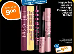 Trekpleister Maybelline mascara Sky High, Firework en Colossal Bubble aanbieding