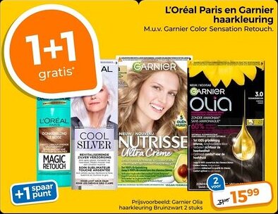 Trekpleister L'Oréal Paris en Garnier Haarkleuring aanbieding