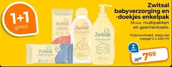 Trekpleister Zwitsal Babyverzorging en Doekjes Enkelpak aanbieding