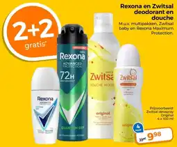 Trekpleister Rexona en Zwitsal deodorant en douche aanbieding