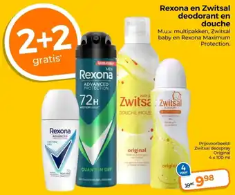 Trekpleister Rexona en Zwitsal deodorant en douche aanbieding