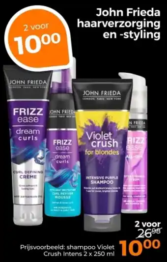 Trekpleister John Frieda haarverzorging en Styling aanbieding