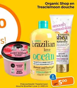 Trekpleister Organic Shop en Treaclemoon douche aanbieding