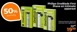 Trekpleister Philips OneBlade First Shave en Intimate apparaat aanbieding