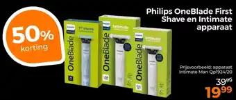 Trekpleister Philips OneBlade First Shave en Intimate apparaat aanbieding