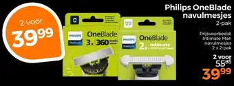 Trekpleister Philips OneBlade Navulmesjes aanbieding