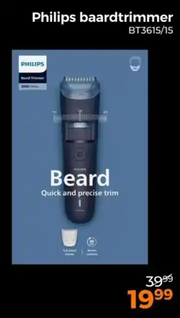 Trekpleister Philips Baardtrimmer BT3615/15 aanbieding