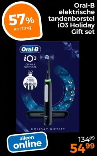 Trekpleister Oral-B elektrische tandenborstel iO3 Holiday Gift set aanbieding