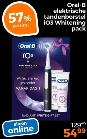 Trekpleister Oral-B elektrische tandenborstel iO3 Whitening pack aanbieding