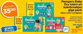 Trekpleister Pampers Baby Dry luiers en luierbroekjes giga pack aanbieding