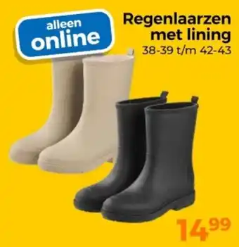 Trekpleister Regenlaarzen met lining aanbieding