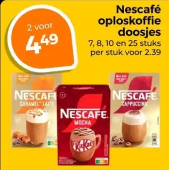 Trekpleister Nescafé oploskoffie doosjes aanbieding