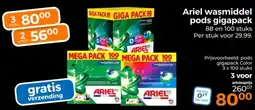 Trekpleister Ariel wasmiddel pods gigapack aanbieding
