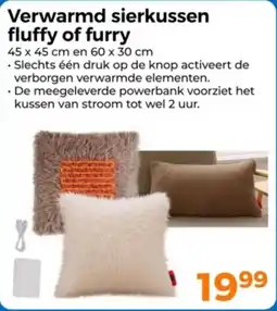 Trekpleister Verwarmd Sierkussen Fluffy of Furry aanbieding