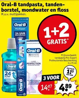 Kruidvat Oral-B tandpasta, tandenborstel, mondwater en floss aanbieding