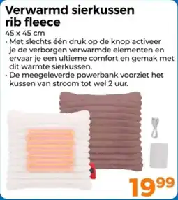 Trekpleister Verwarmd Sierkussen Rib Fleece aanbieding