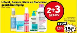 Kruidvat L'Oréal, Garnier, Nivea en Biodermal gezichtsreiniging aanbieding