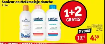 Kruidvat Sanicur en Melkmeisje douche aanbieding