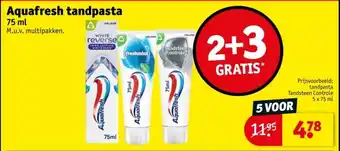 Kruidvat Aquafresh tandpasta aanbieding