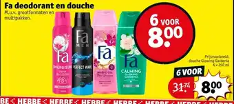 Kruidvat Fa deodorant en douche aanbieding