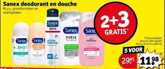 Kruidvat Sanex deodorant en douche aanbieding