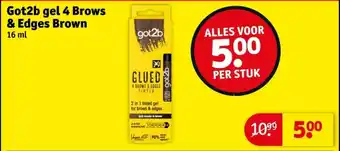 Kruidvat Got2b gel 4 Brows & Edges Brown aanbieding